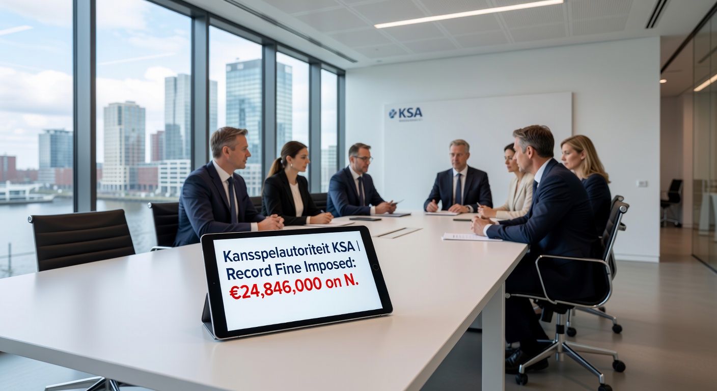 Grafiek met boetebedragen en online casino-platforms, inclusief KSA-logo