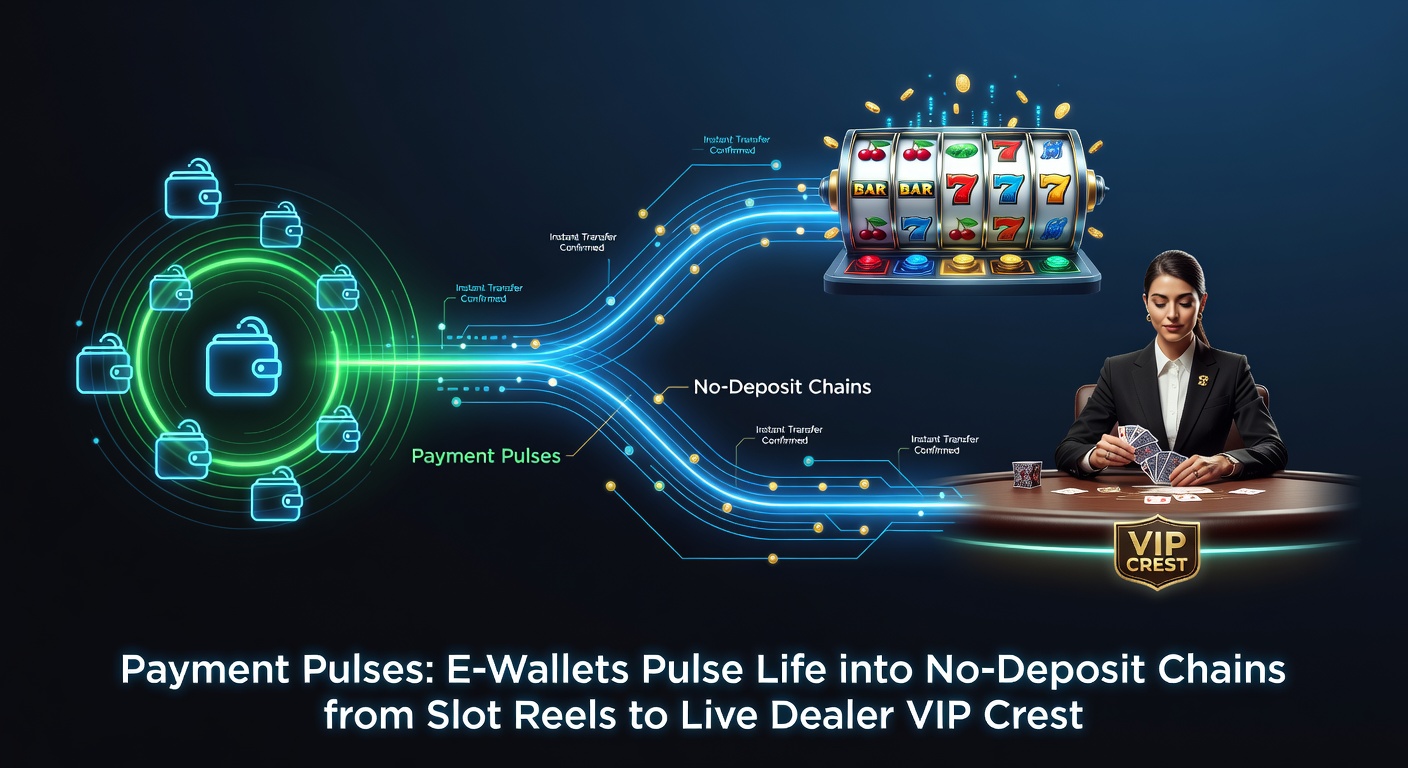 Live dealer tafel met VIP elementen, verbonden via e-wallet iconen aan slotmachines en bonus symbolen