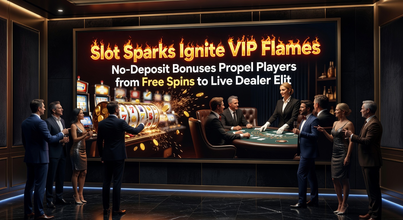 Live dealer aan blackjacktafel met VIP-badge en slot-symbolen die overgaan in luxe chips, illustrerend de bonusgedreven klim naar elite status