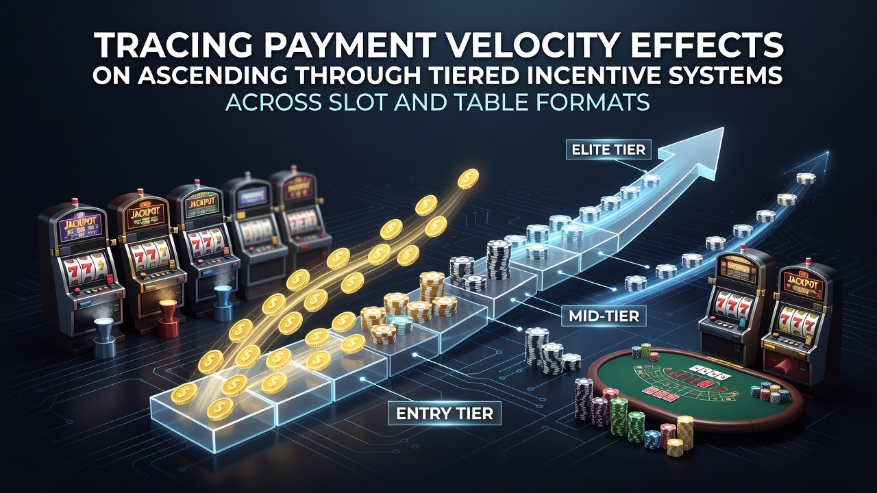 Diagram dat betalingsstromen en VIP-tierprogressie in casino spellen illustreert